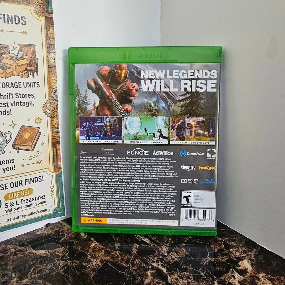 Destiny 2 Microsoft Xbox One Video Game Activision Bungie 2017 Physical Disc